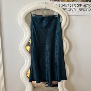 Altard state emerald teal green satin slip skirt